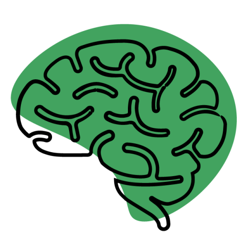 free online COGNITIVE FUNCTION TEST illustration brain in drawing coloured green